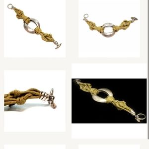 Sterling Cord Bracelet Industrial Design Size 7 Long Signed